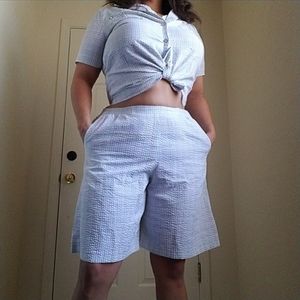 Plus size vintage pastel two piece set